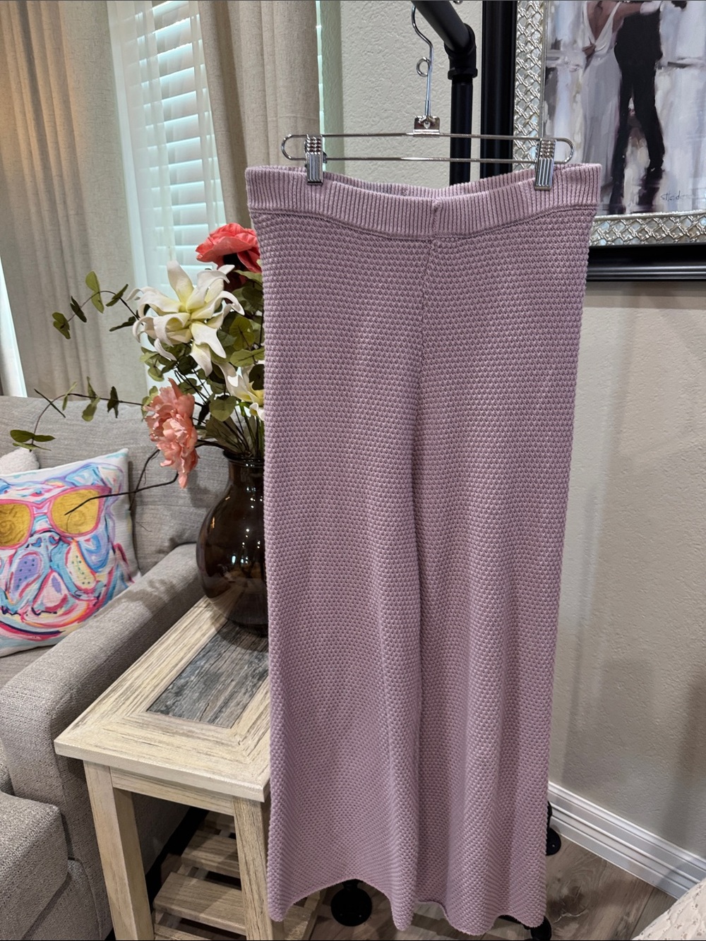 FP Beach Lavender Open-Knit Pullover Sweater